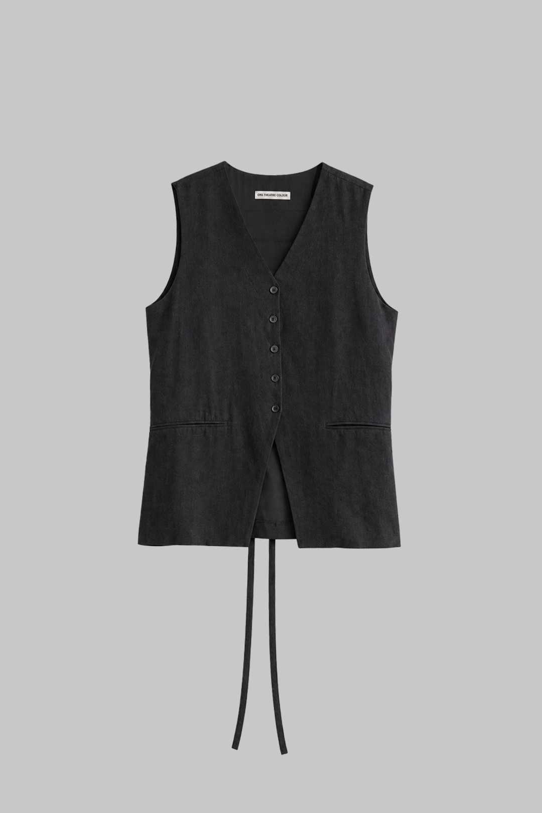 오에프씨 Buttoned String Cinch Vest (ash charcoal) 상품 이미지 1