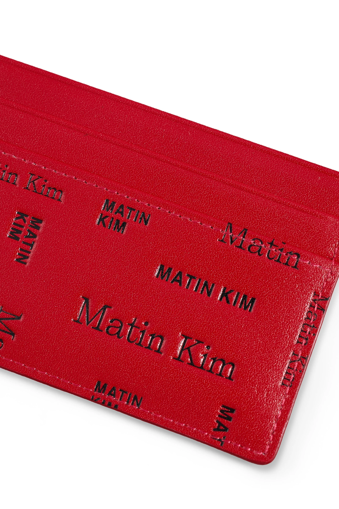 마뗑킴 MATIN ALL-OVER LOGO CARD WALLET IN RED 상품 이미지 3