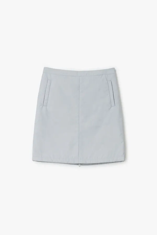 PADDED MIDI SKIRT, LIGHT GRAY