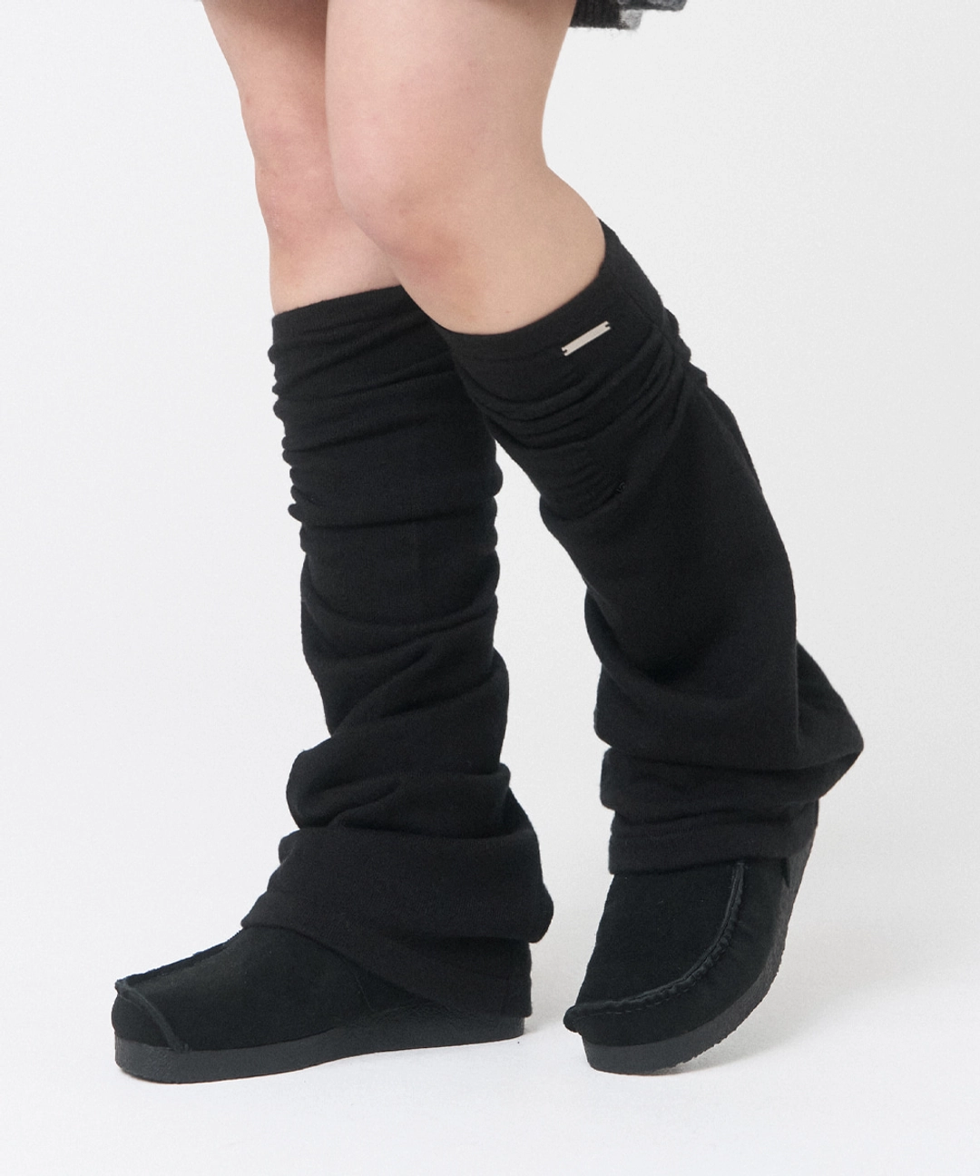 미세키서울 Shirring knit leg warmer BLACK 상품 이미지 2
