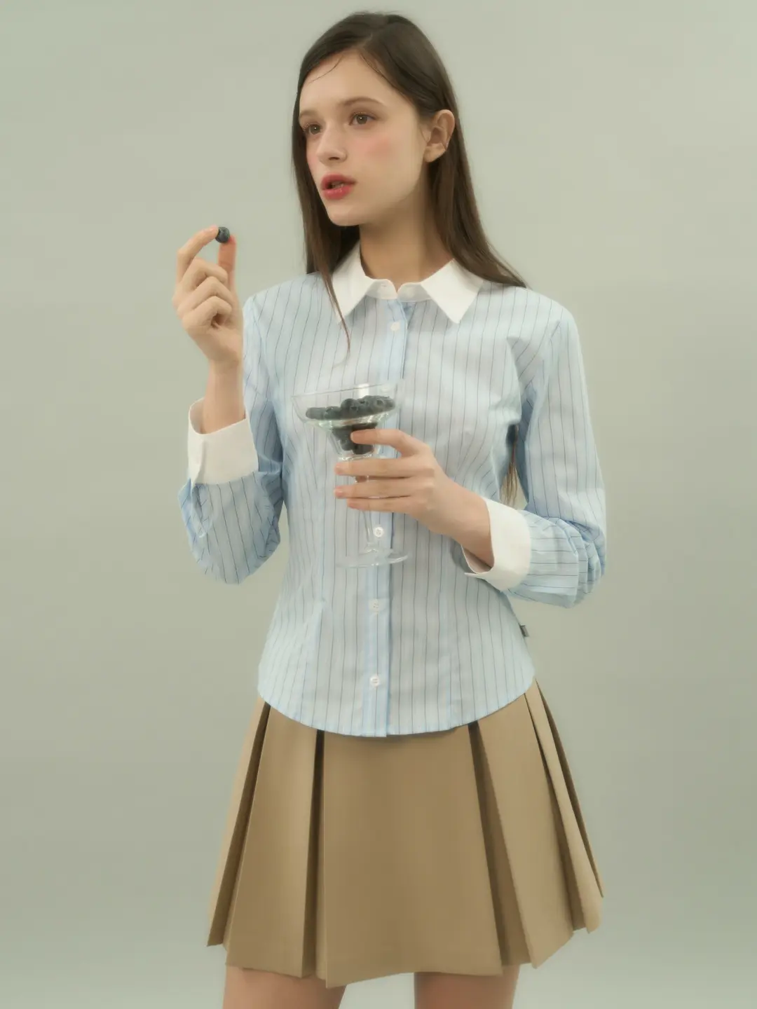 메리온 케이런 스트라이프 셔츠[SKY BLUE]*오늘 출발 상품 이미지 2
