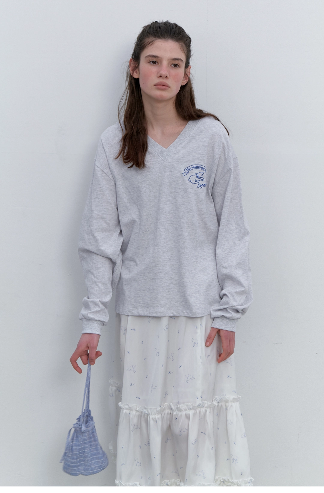 순수 Easy Club Tshirt (Melange Grey) 상품 이미지 1