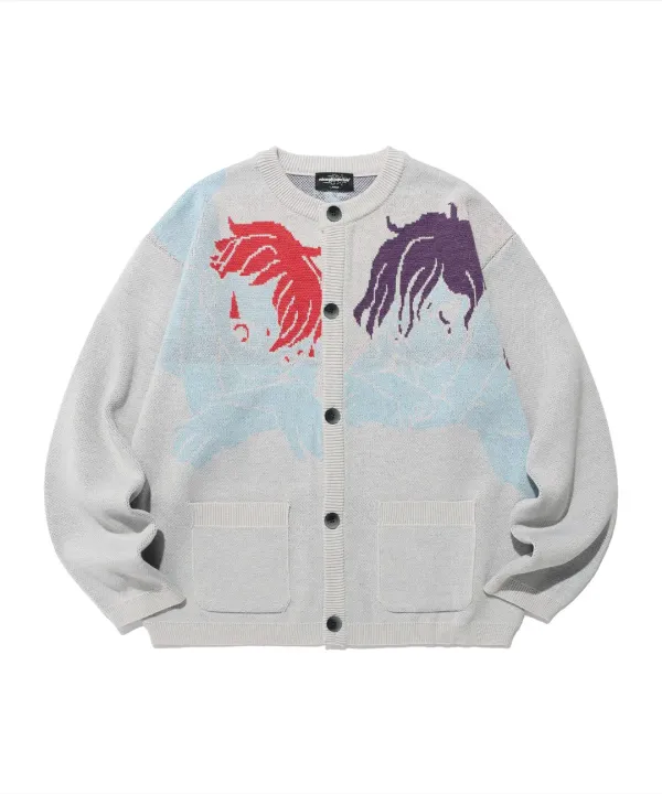angels knit cardigan[grey]