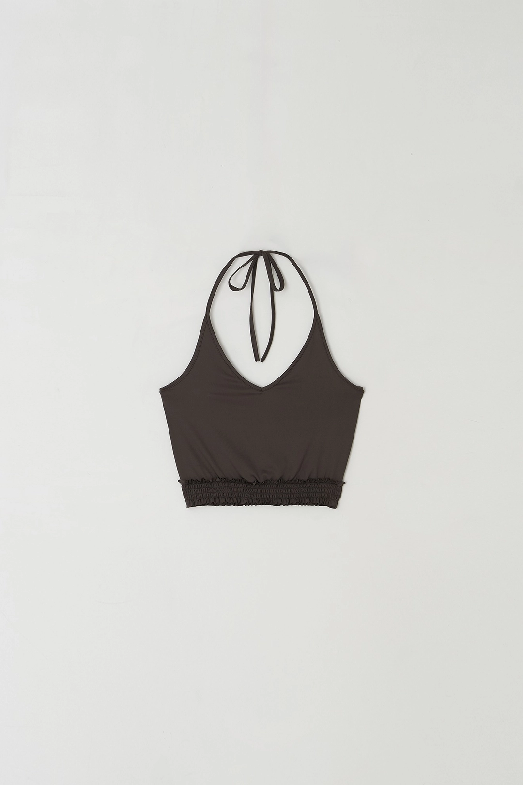 Shirred Halter Top (brown)