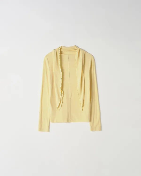 Scarf Neck T-shirt [YELLOW]