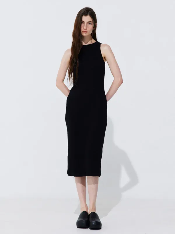 Back Cut-out Sleeveless Dress_Black