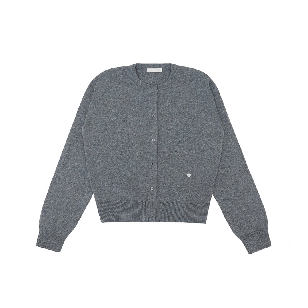 피브비 Round Neck Knit Cardigan (fuzzy charcoal) 상품 이미지 1