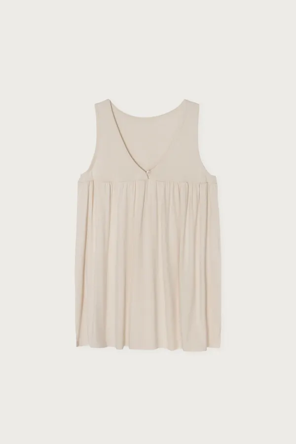SHIRRING SLEEVELESS TOP PEACH