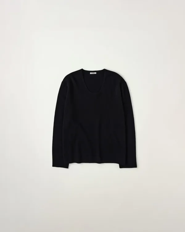 U-Neck Knit [BLACK]