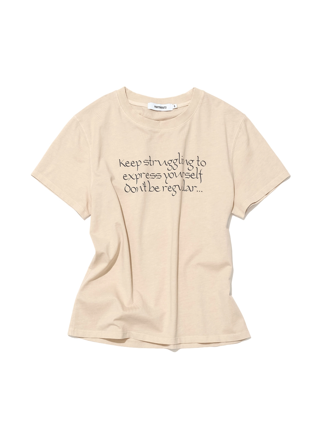 파르티멘토 [WOMEN] DBR SLOGAN PRINTED SHORT SLEEVE TEE_CREAM 상품 이미지 1