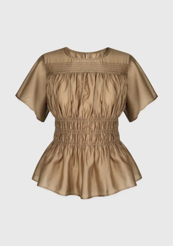 2nd) Shape Smoking Blouse Brown