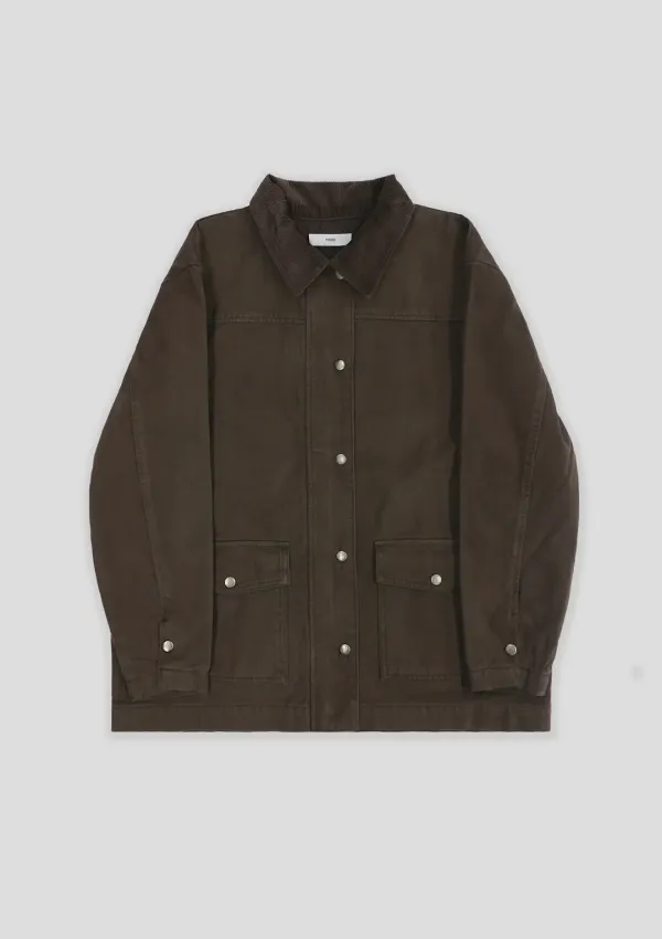 Cotton work jacket (brown)