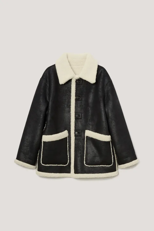 UNISEX REVERSIBLE SHEARLING JACKET BLACK