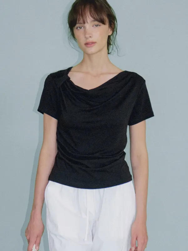 twist strap T-shirt (black) orc 6069