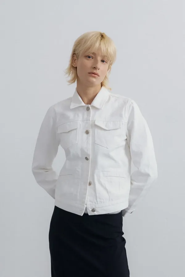 Fitted Trucker Jacket_Ivory