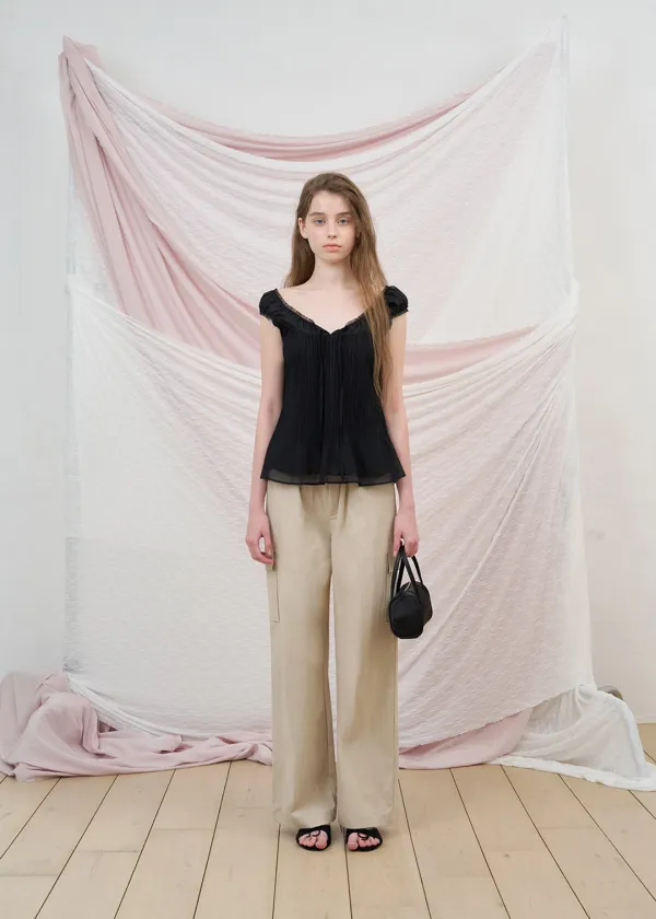 Brush Pocket Pants (Beige)