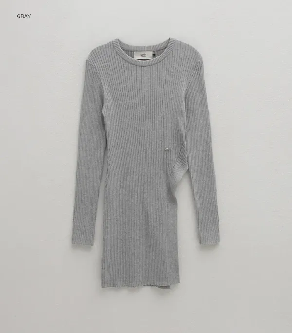 (T-7032)UNBAL RIBBED SLIM KNIT