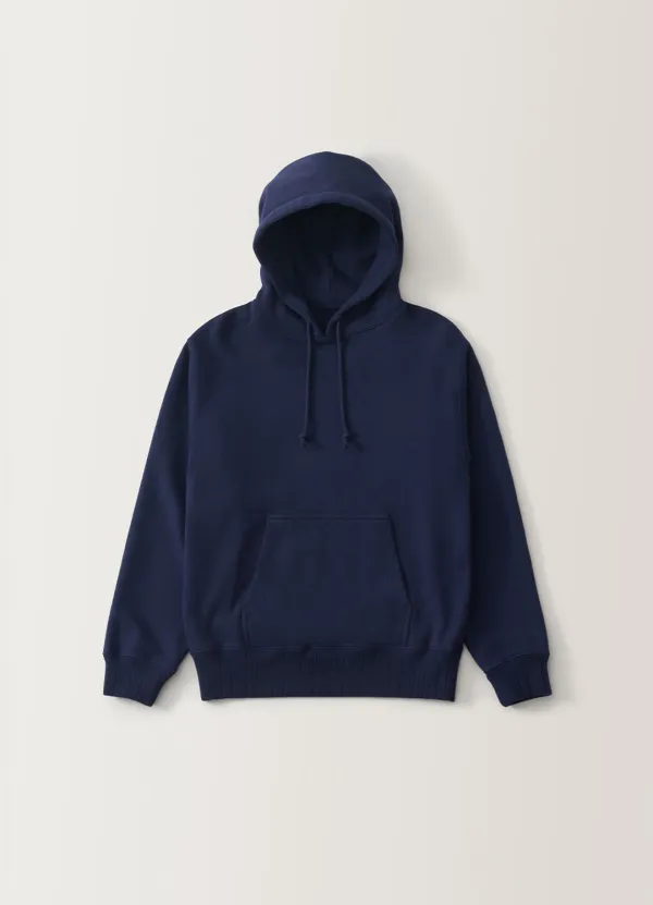 Heritage cotton hoodie (Washed navy)