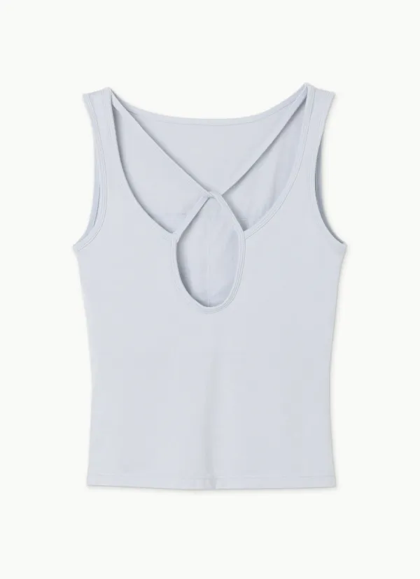 Cross knot tank top_Gray Dawn