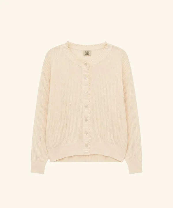 Poff Lace Wool Cardigan (Ivory)