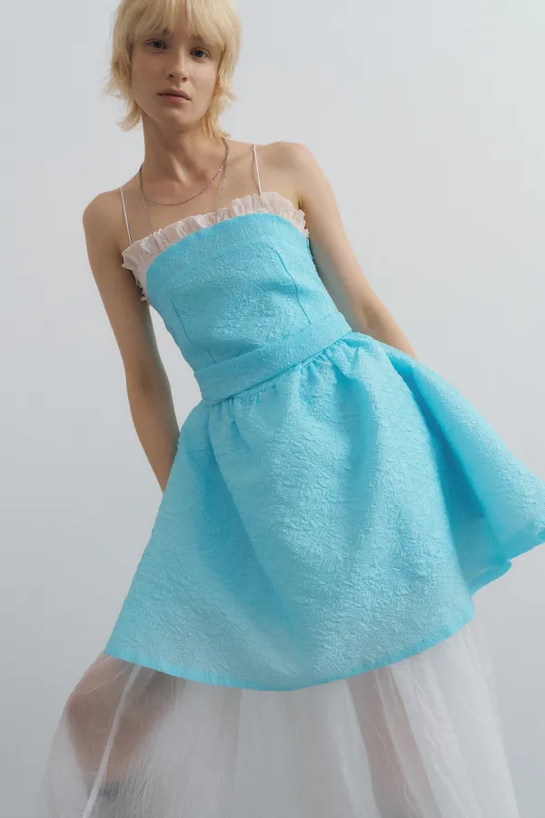 Tube Top Ribbon Dress_Sky Blue