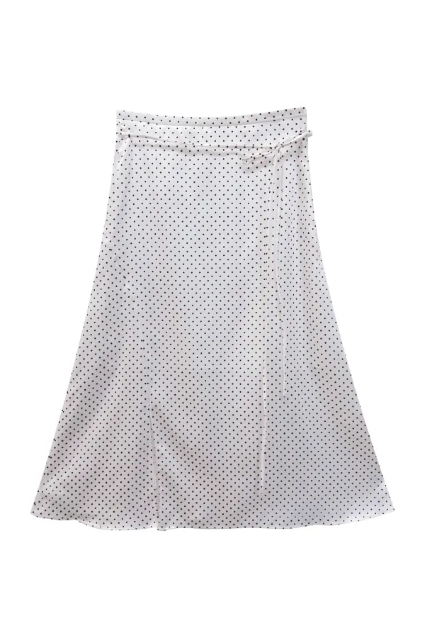 TINY DOT SLIT SKIRT / WHITE