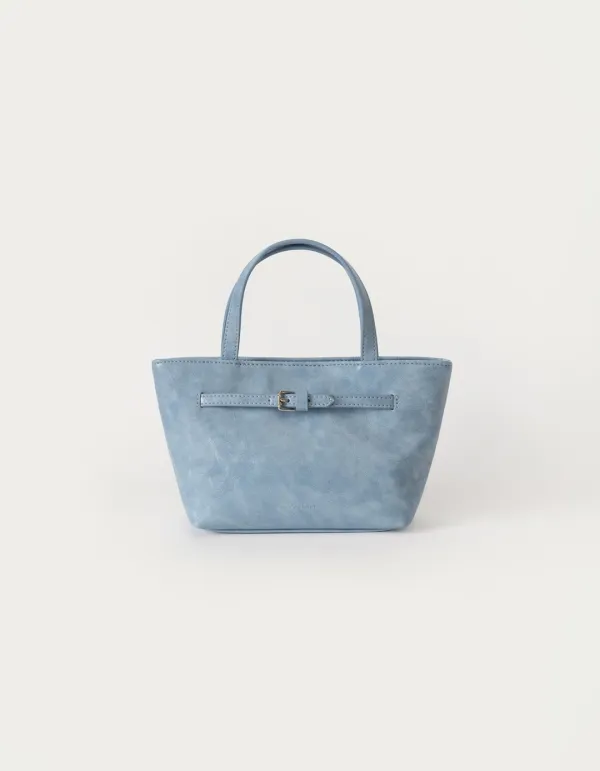 Belted Tote Bag - Baby Blue