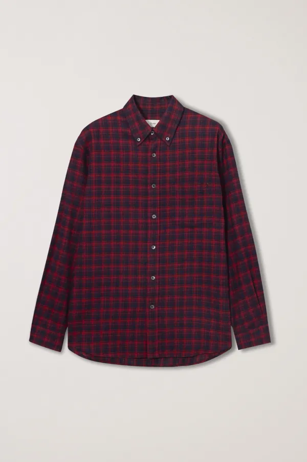 UNISEX CHECK FLANNEL SHIRT RED CHECK_UDSH5C104R2