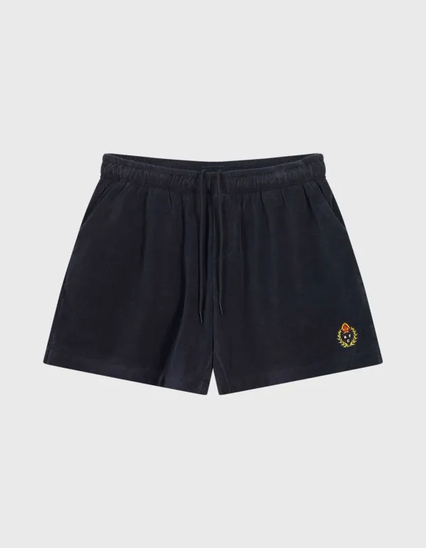 CREST TOWEL SHORTS / Black