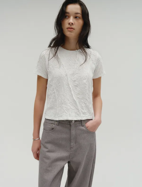 CRUMPLE T-SHIRT [WHITE]