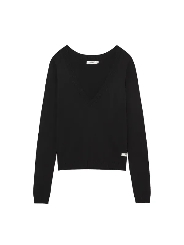 [2nd] G DEEP V-NECK KNIT (BLACK)