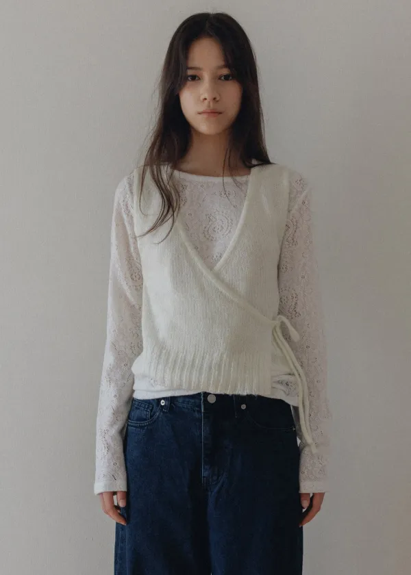 Grace wrap bustier knit (cream)