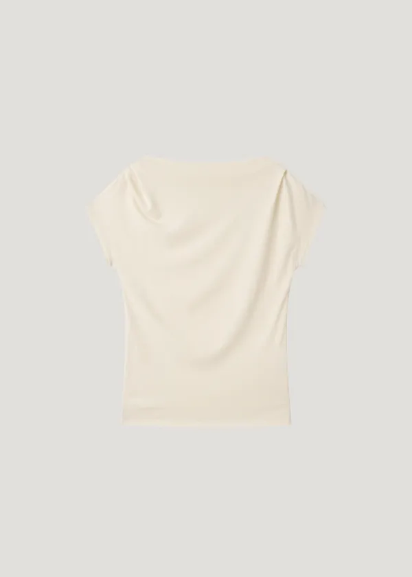 [2nd] Asymmetric Boat Neck Top_Cream
