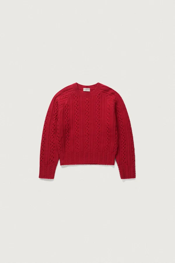 COA WOOL CABLE KNIT [RED]