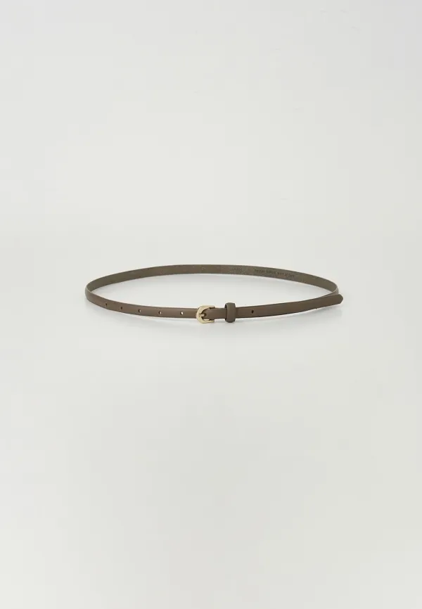 10MM CLASSIC ITALIAN LEATHER BELT - TOPE BROWN/GOLD