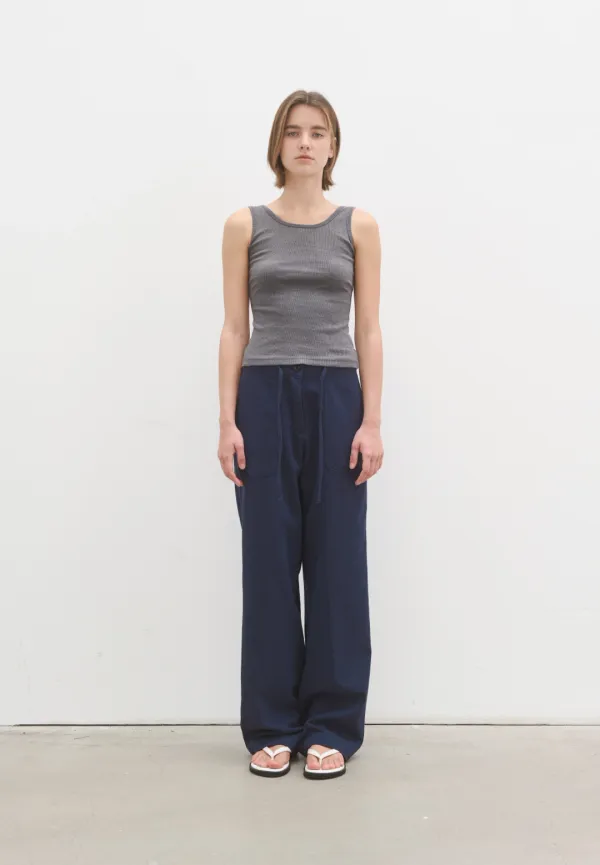 Fatigue drawstring pants (blue)