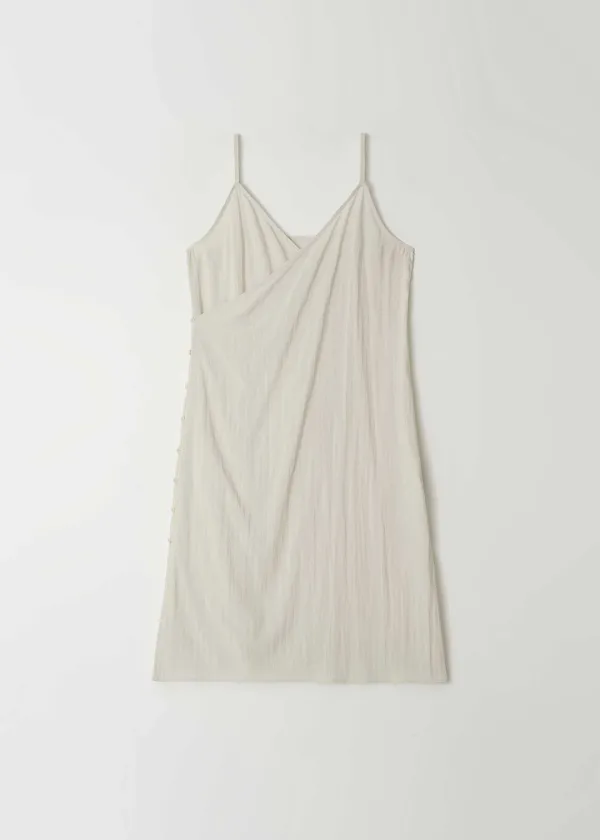 Wrap Button Dress(Light Beige)