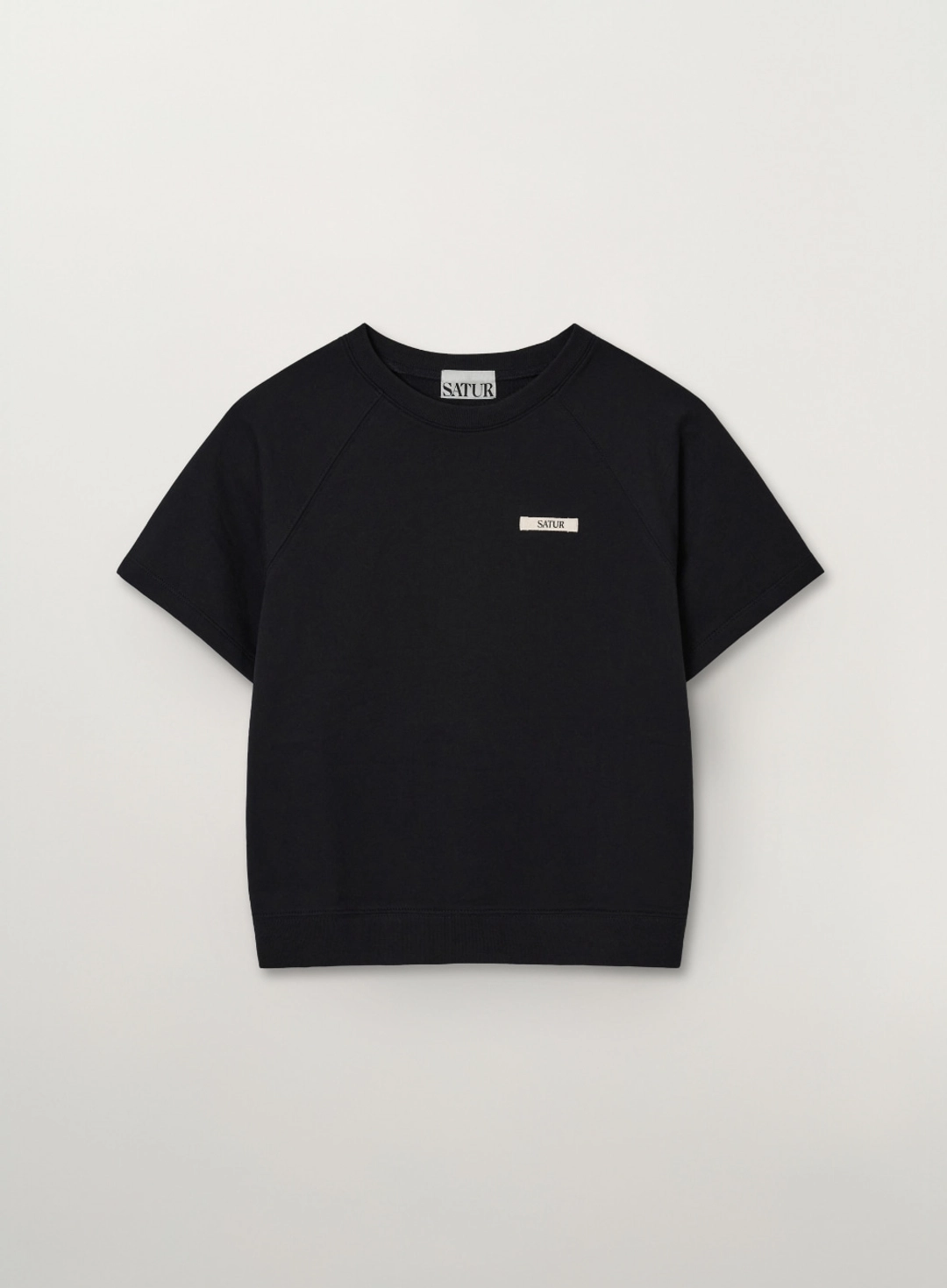 세터 (W) Basic Half Sweatshirt - Black 상품 이미지 1