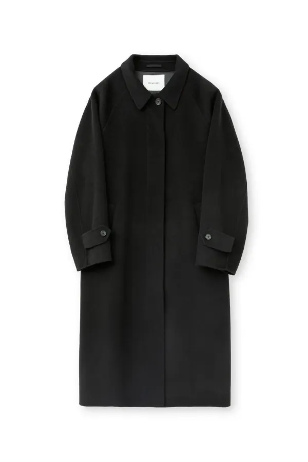 W Handmade Balmacaan Coat, Black