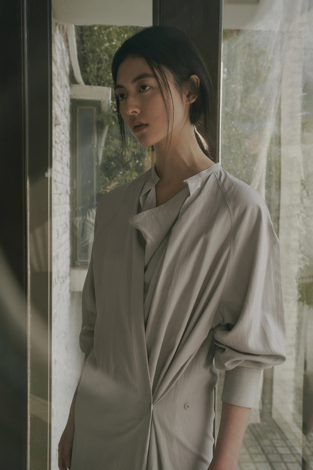 세이지먼트 ESTEL DRAPED LONG DRESS_GRAYISH BEIGE 상품 이미지 2