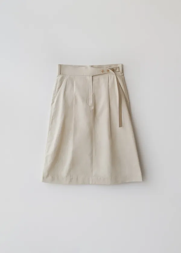 Button belted skirt (beige)