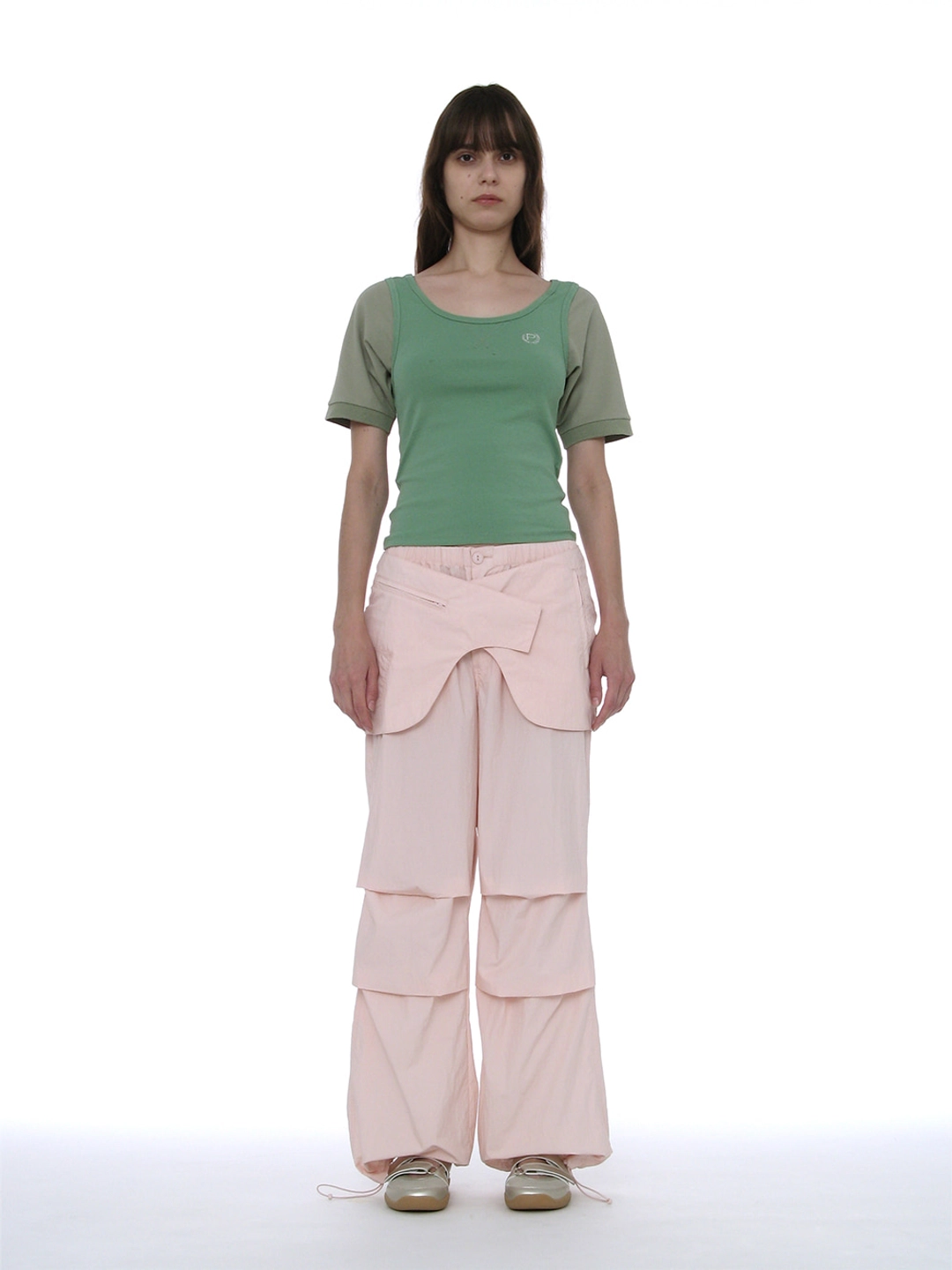 파르티멘토 [WOMEN] BELTED LAYERED PARACHUTE PANTS_PINK 상품 이미지 2