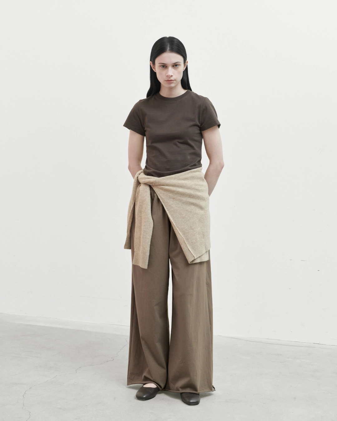 브라운야드 W Essential T Shirt, Dark Brown 상품 이미지 2