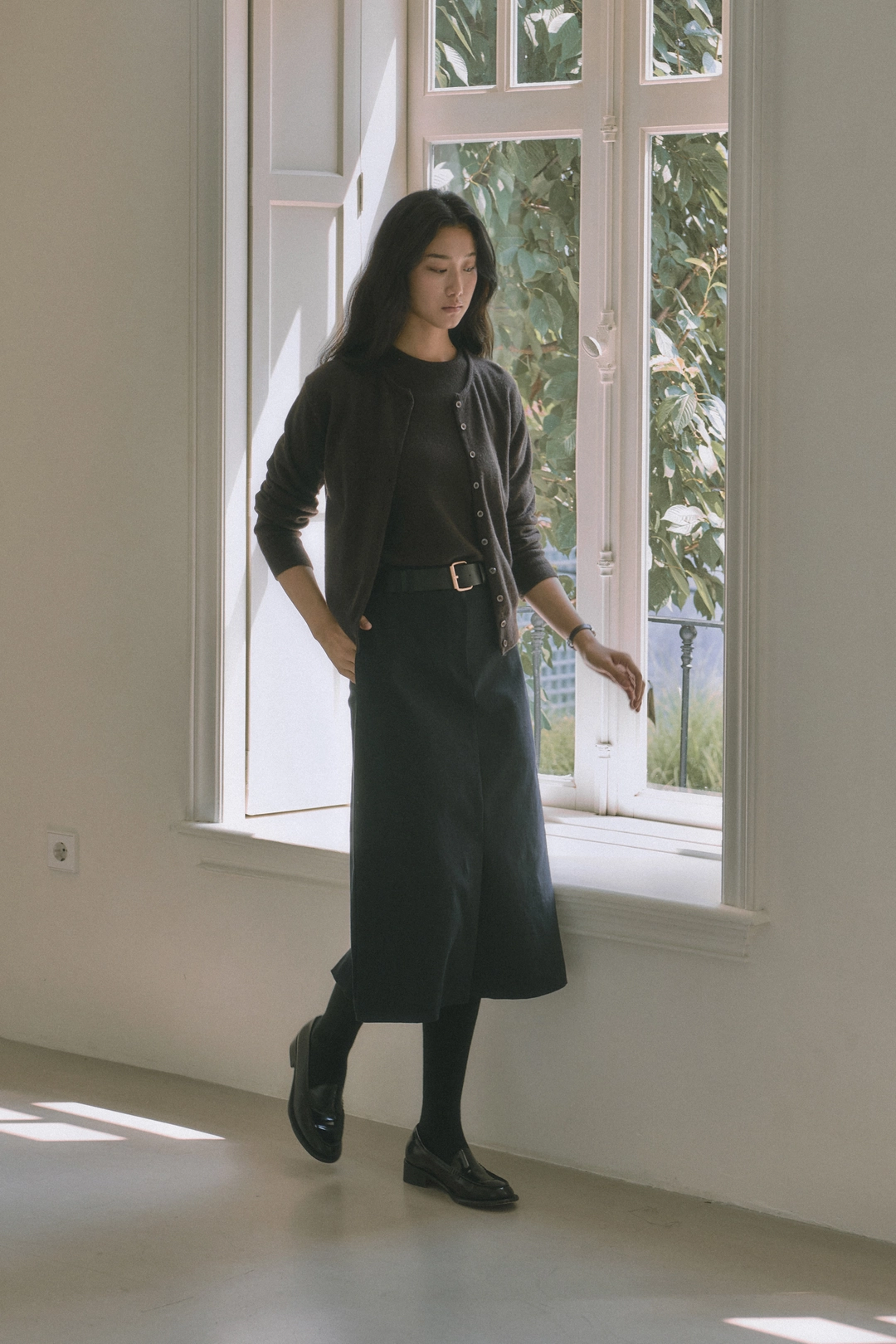 세이지먼트 LONA LONG SKIRT (BELT SET)_NAVY 상품 이미지 2