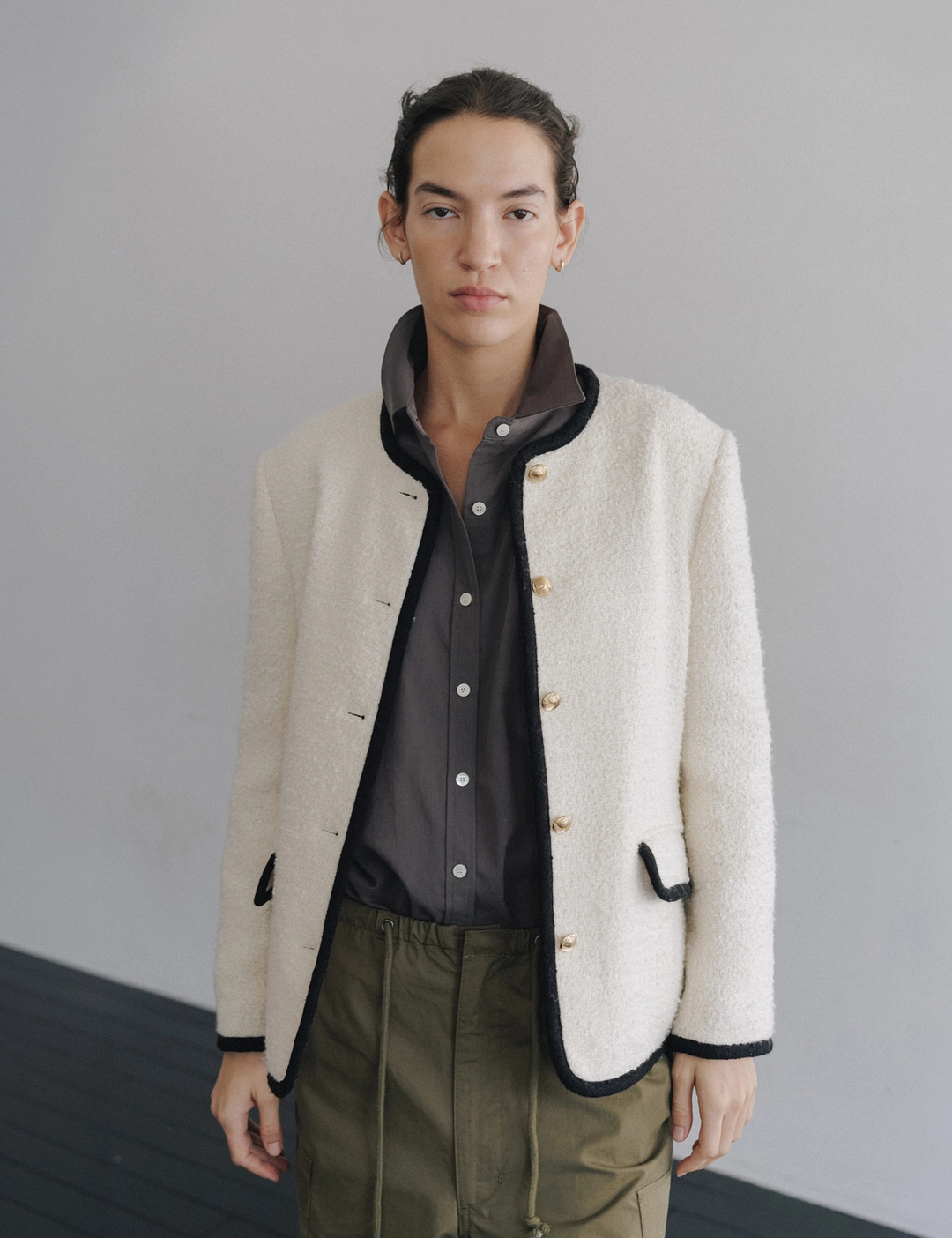 시엔느 Charlotte Tweed Jacket (Cream) 상품 이미지 1