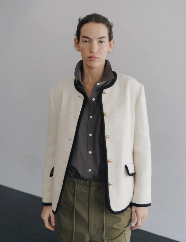 Charlotte Tweed Jacket (Cream)