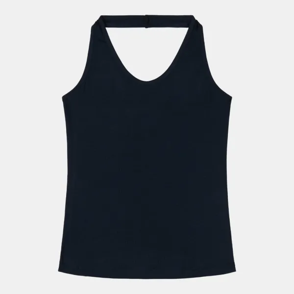 ribbed halter top (dark navy)
