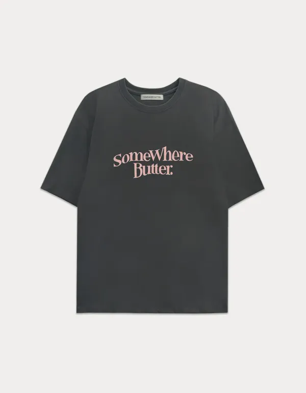 6.16 출고 Wave Logo Over-Fit Top - Charcoal