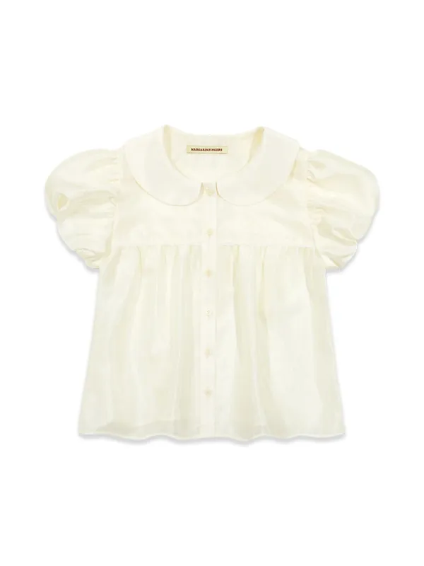 SHEER PUFF BLOUSE (LIGHT YELLOW)