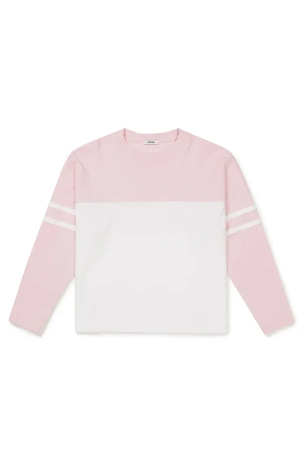 [24FW clove] Colorblock T-Shirt_Women (Pink)